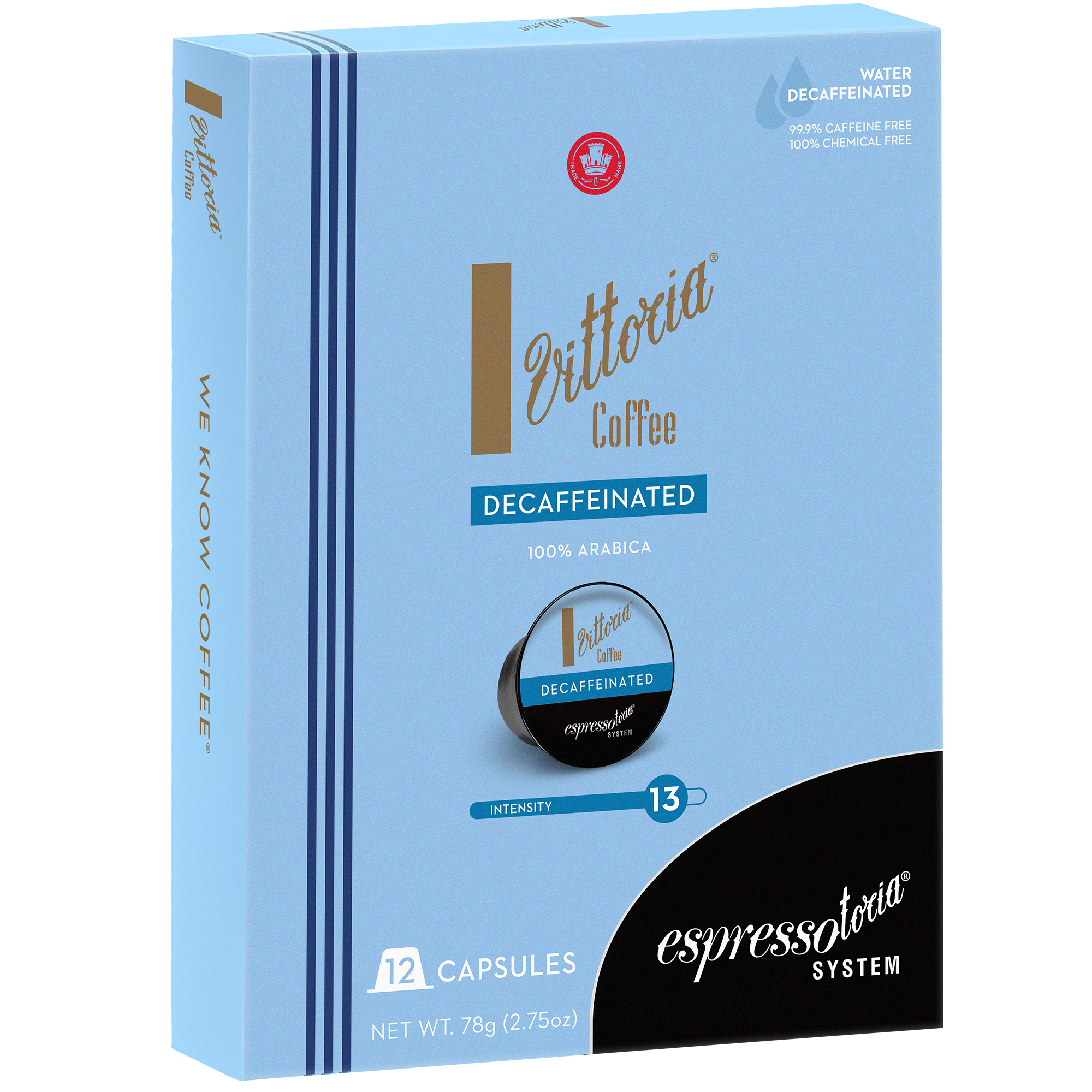 Vittoria Coffee Decaffeinated Coffee Capsules Espressotoria® System
