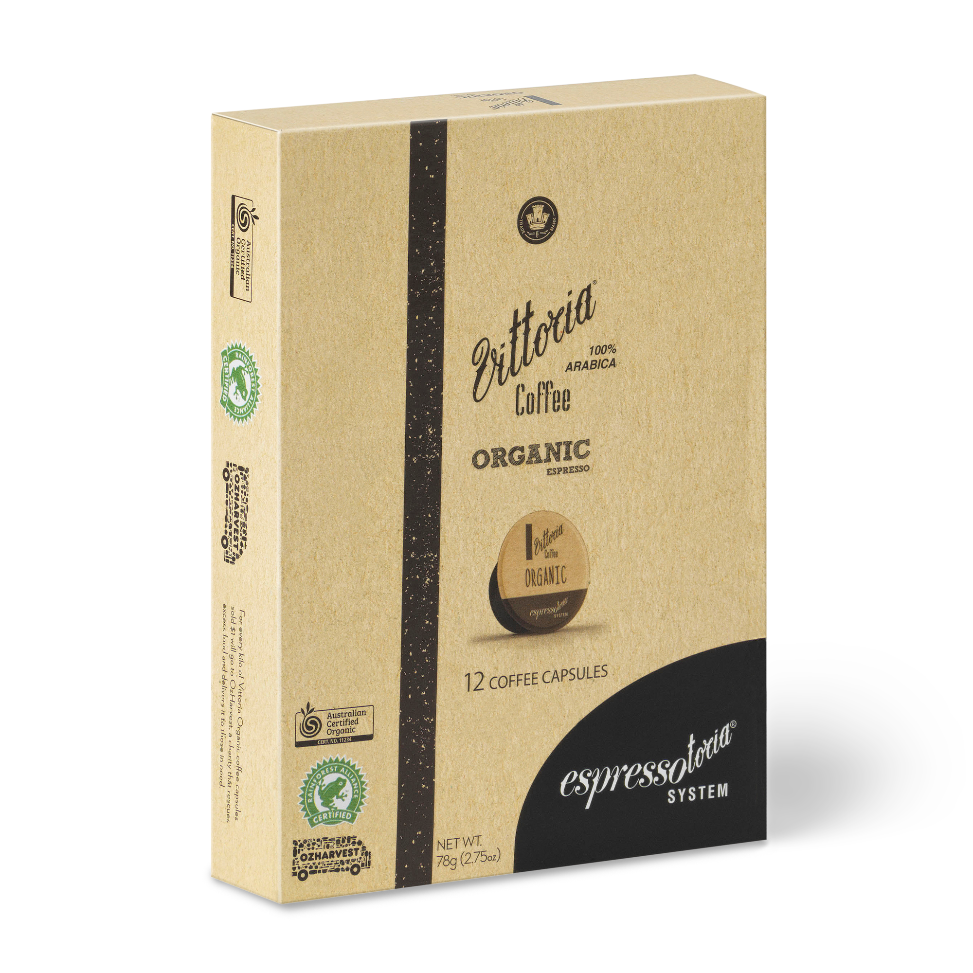Vittoria Coffee Organic Coffee Capsules